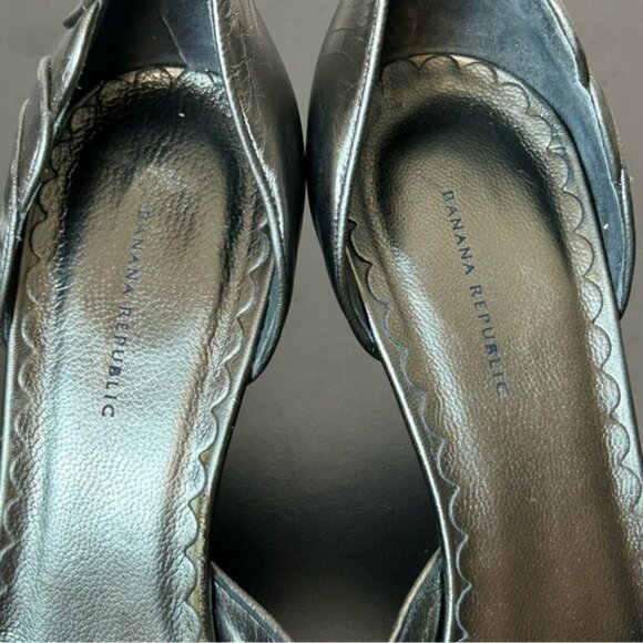 Banana Republic Women's Metallic Open-Toe 3" Heels Size‎ 9 *Small flaw - Picture 6 of 11